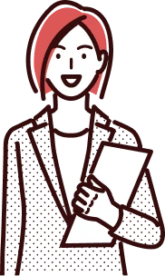 質問に答える女性のイラスト